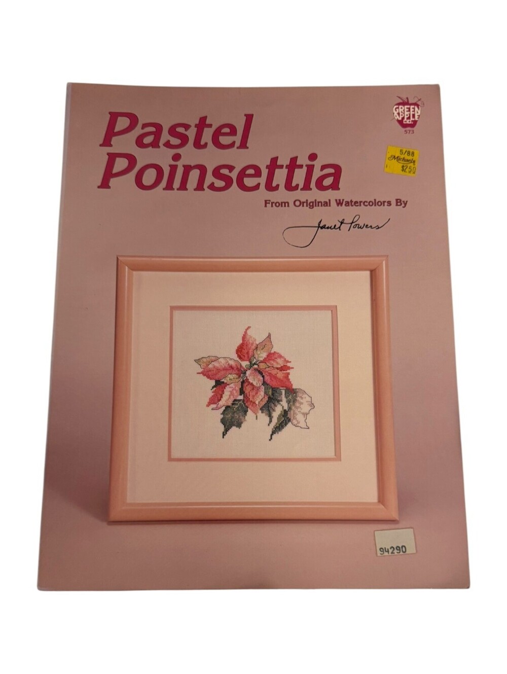 Pastel Poinsettia Cross Stitch Pattern Book